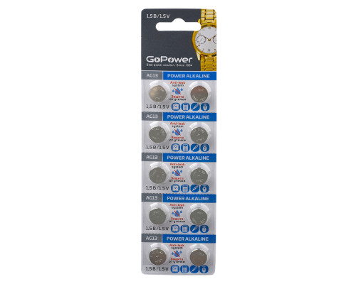 Батарейка G13 (L1154/LR44/A76/357) 1.5V Alkaline 6BL
