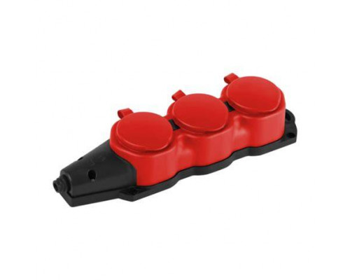 ⭐️⭐️⭐️ ▷【Колодка каучуковая с заземлением 3 розетки 16A IP44 красная KX-3e-RED-IP44】, 00. ЭЛЕКТРИКА