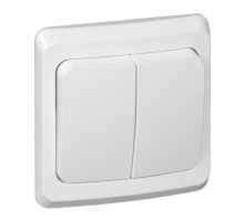 Выключатель 2-кл. СП Classico 2023 10А IP20 бел. ASD / IN HOME 4680005959860