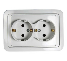 Розетка 2-м CLASSICO с заземл.2128 бел. ASD / IN HOME 4680005959921