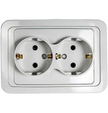 Розетка 2-м CLASSICO с заземл.2128 бел. ASD / IN HOME 4680005959921