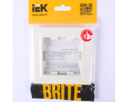 ⭐️⭐️⭐️ ▷【Рамка 1-м BRITE РУ-1-БрБ бел. IEK BR-М12-К01】, Внутреней установки