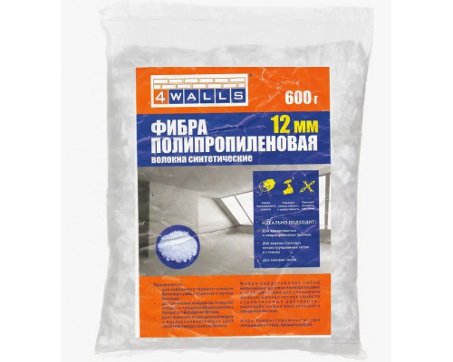 FBV002V ФИБРА ПОЛИППРОПИЛЕНОВАЯ, размер 12мм 600гр 4WALLS/12